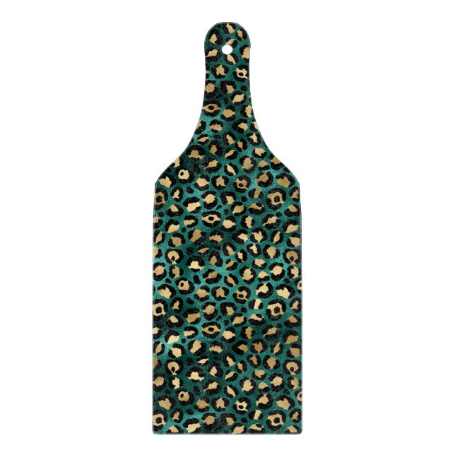 Teal and Gold Leopard Series Design 3 Schneidebrett (Vorderseite)