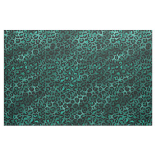 Teal and Gold Leopard Series Design 4 Stoff