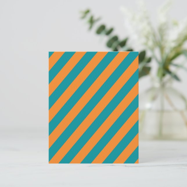 Teal and Orange Diagonal Stripes Scrapbook Paper (Stehend Vorderseite)