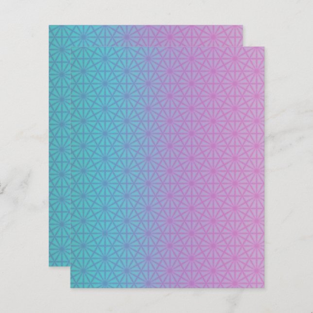 Teal and pale purple gradient scrapbook paper (Vorne/Hinten)