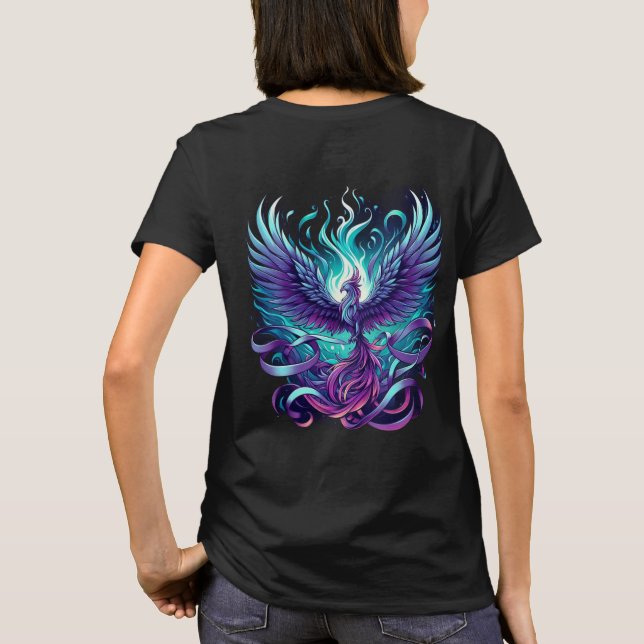 Teal and Purple Phoenix Shirt – Symbol of ST-Shirt (Rückseite)