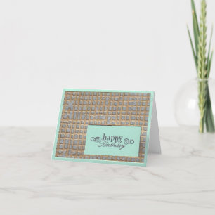 Teal and Squares Birthday Card Karte