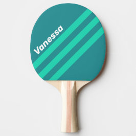 Teal Beach Breeze Angled Striping with Name Tischtennis Schläger