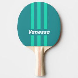 Teal Beach Breeze Pin Stripes with Name Tischtennis Schläger