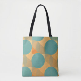 Teal, Beige und Orange im Retro-Look-Muster