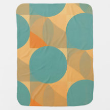 Teal, Beige und Orange im Retro-Look-Muster