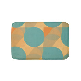 Teal, Beige und Orange im Retro-Look-Muster Badematte
