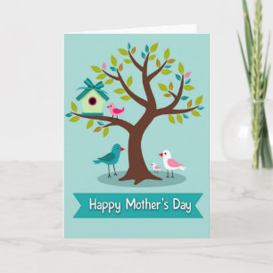 Teal Birds Muttertags-Szene-Karte Karte