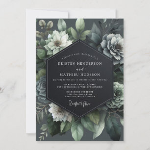 Teal Bloom Hochzeit Einladung