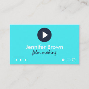 Teal Blue Filmproduktions-Editor Videoleiter Visitenkarte