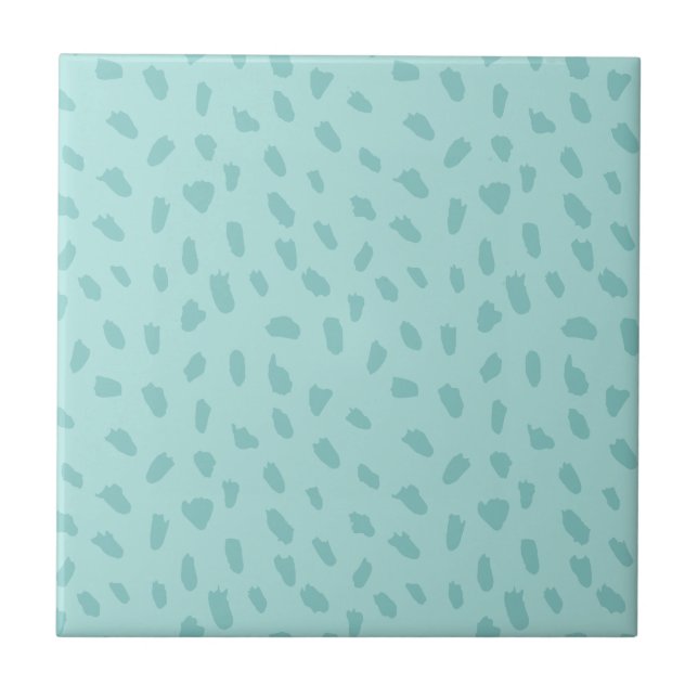 Teal Blue Pattern Fliese (Vorderseite)