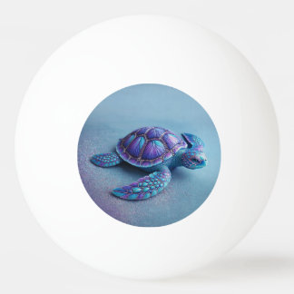 Teal Blue Purple Turtle Colorful Sea Turtle Tischtennisball