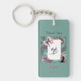 Teal & Blush Wedding Acrylic Keychain  Schlüsselanhänger