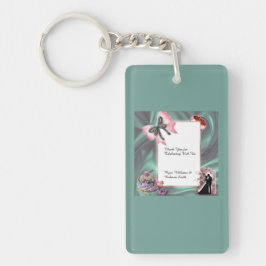 Teal & Blush Wedding Favor Keychain Schlüsselanhänger
