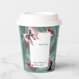 Teal & Blush Wedding Paper Cups Pappbecher