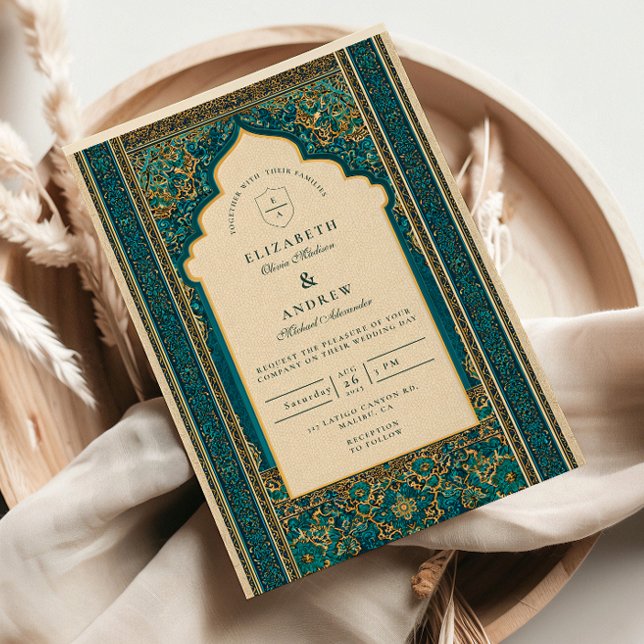 Teal-Bogen islamische Hochzeit Einladung (Von Creator hochgeladen)