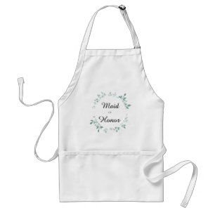 Teal Botanical Textured Effect Maid of Honor Schürze