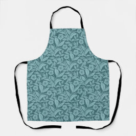 Teal Botanisches Erbe Floral Schürze