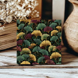 Teal-Burgund-Teiliges Ginkgo-Muster Fliese