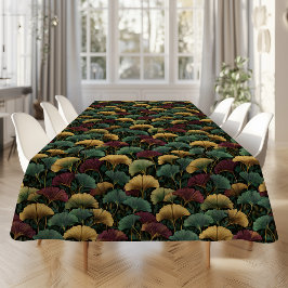 Teal-Burgund-Weidenblatt-Muster Tischdecke