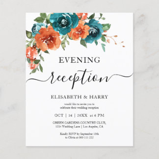 Teal Burnt Orange Budget Rust Budget Wedding