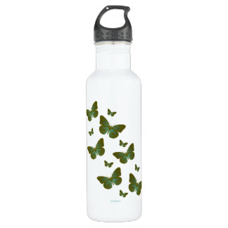 Teal Butterflies Water Bottle Edelstahlflasche