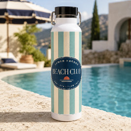 Teal Cabana Streifen Isolierwasserflasche Trinkflasche