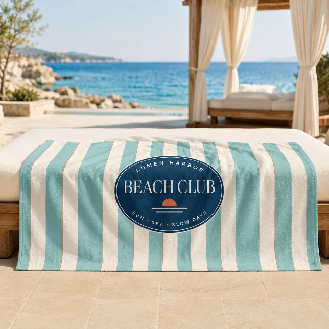 Teal Cabana Stripe Resort Strandtuch (Von Creator hochgeladen)