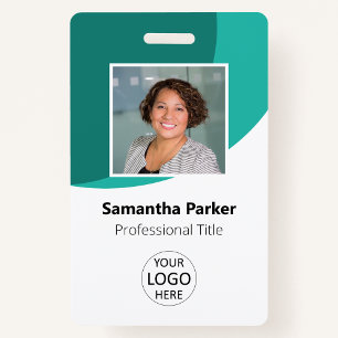 Teal Custom Mitarbeiter - Foto, Logo, Barcode, Nam Ausweis