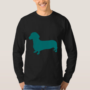 Teal Dachshund Silhouette T-Shirt