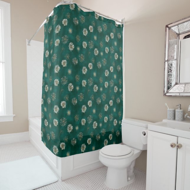 Teal Dandelion Pattern  Duschvorhang (Beispiel)