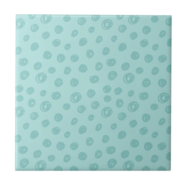 Teal Dot Pattern Fliese (Vorderseite)