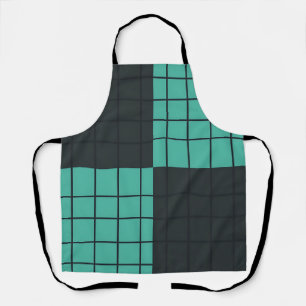 Teal-Dunkelgrau-Rastermuster Modern Minimalistisch Schürze
