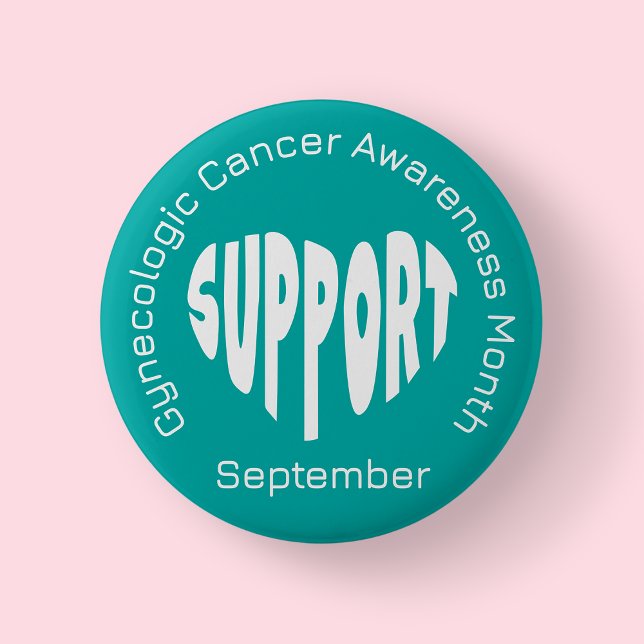 Teal-Farbbewusstseinsmonat-Button für gynäkologisc Button (Gynologic Cancer Awareness Month Badge)