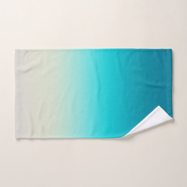 Teal Farbverlauf Modern Ombre Handtuch (Handtuch)