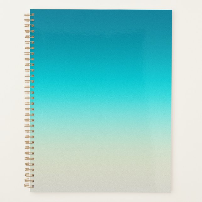 Teal Farbverlauf Modern Ombre Planer (Vorderseite)