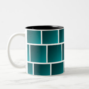 Teal Farbverlauf Quadrate Zweifarbige Tasse