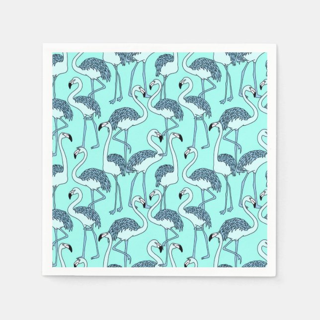 Teal Flamingo Pattern– Tropical Minimalist  Serviette (Vorderseite)