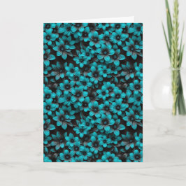 Teal Floral Birthday Card Karte