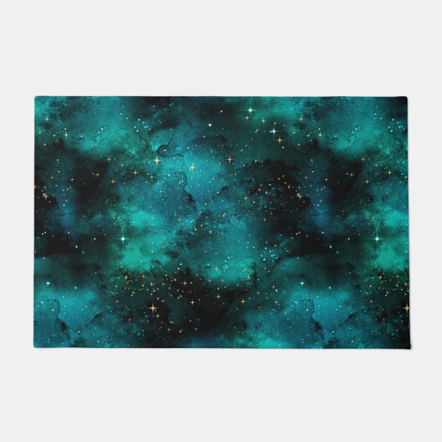 Teal Galaxy Series Design 1 Fußmatte (Vorderseite)