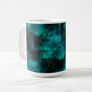 Teal Galaxy Series Design 1 Kaffeetasse