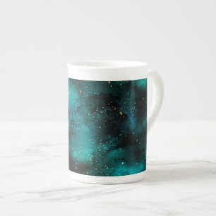 Teal Galaxy Series Design 1 Prozellantasse