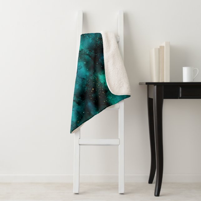 Teal Galaxy Series Design 1 Sherpadecke (Beispiel)