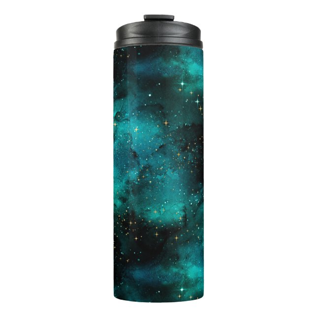 Teal Galaxy Series Design 1 Thermosbecher (Vorderseite)