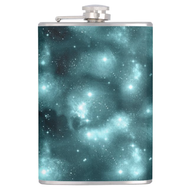 Teal Galaxy Series Design 3 Flachmann (Vorderseite)