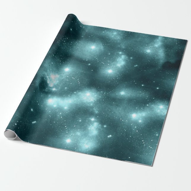 Teal Galaxy Series Design 3 Geschenkpapier (Ungerollt)