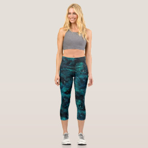 Teal Galaxy Series Design 4 Capri Leggings