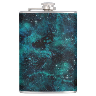 Teal Galaxy Series Design 4 Flachmann