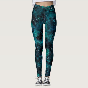 Teal Galaxy Series Design 4 Leggings