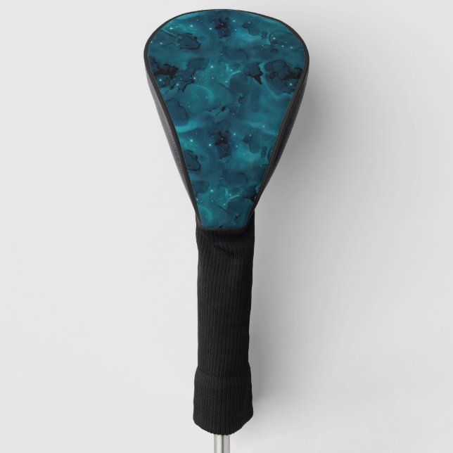 Teal Galaxy Series Design 5 Golf Headcover (Vorderseite)